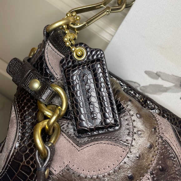 Coach 14339 Brown Suede Leather C Inlay Purse - Picture 14 of 16